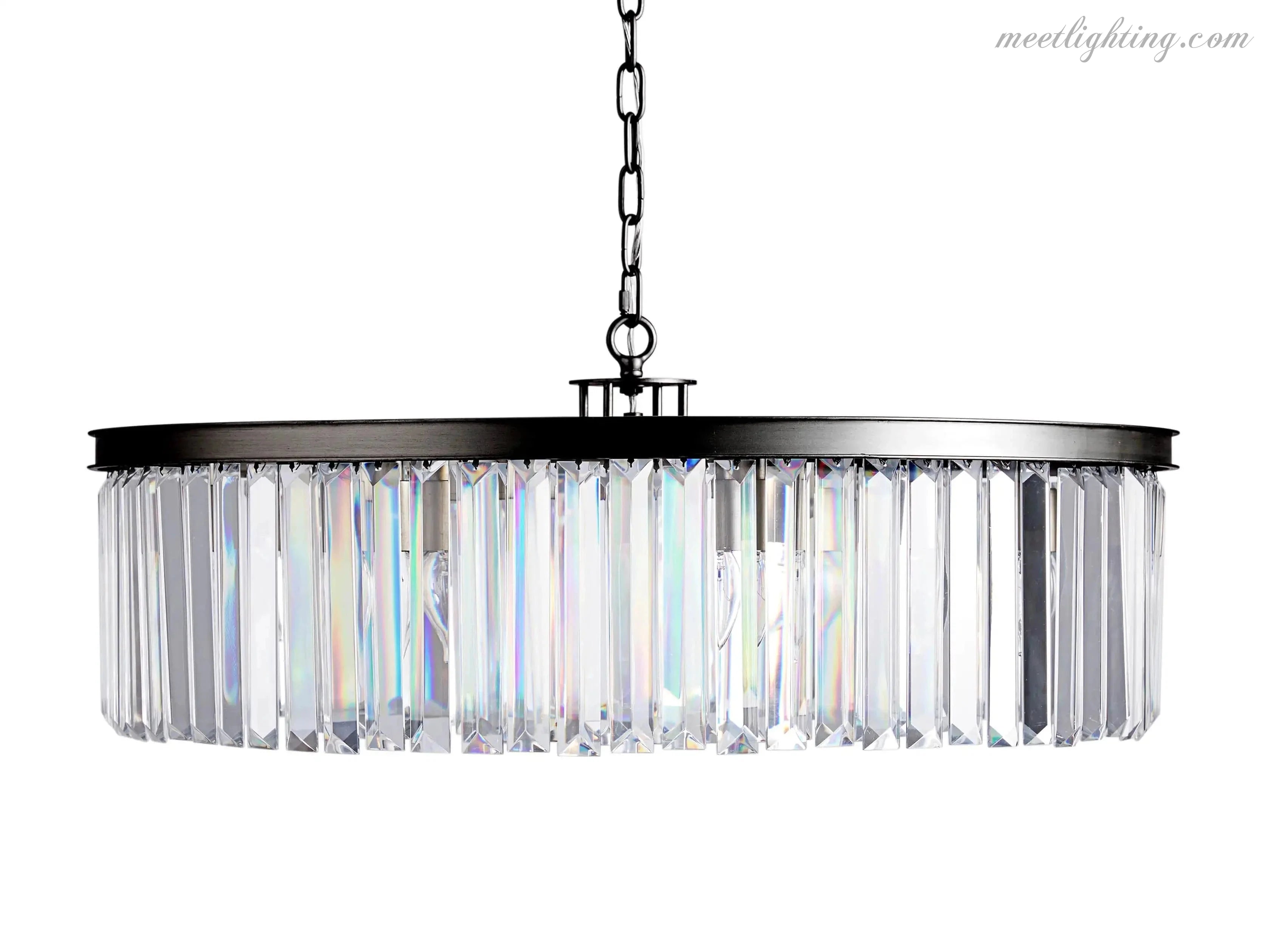 Leyland Round Crystal Chandelier-MEET LIGHTING