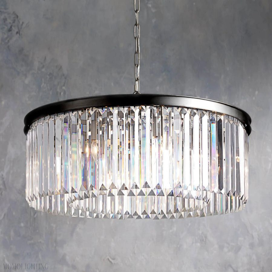 Leyland Round Living Room Glass Chandelier-Momo Lighting