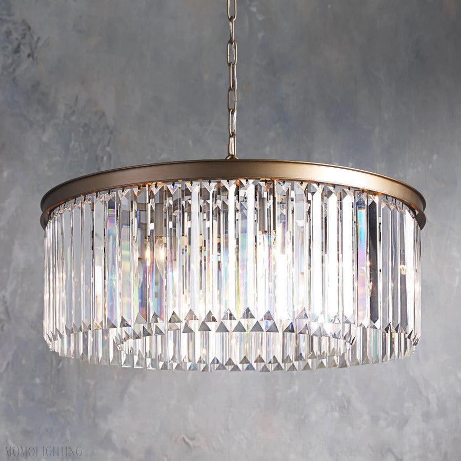 Leyland Round Living Room Glass Chandelier-Momo Lighting