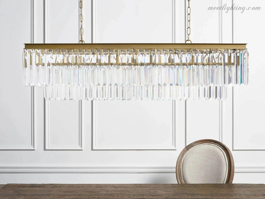 Leyland Tiered Rectangular Chandelier-Meet Lighting