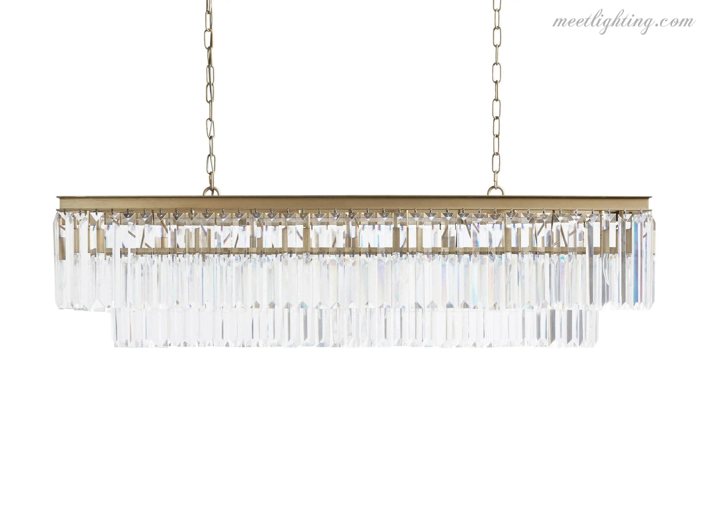 Leyland Tiered Rectangular Chandelier-Meet Lighting