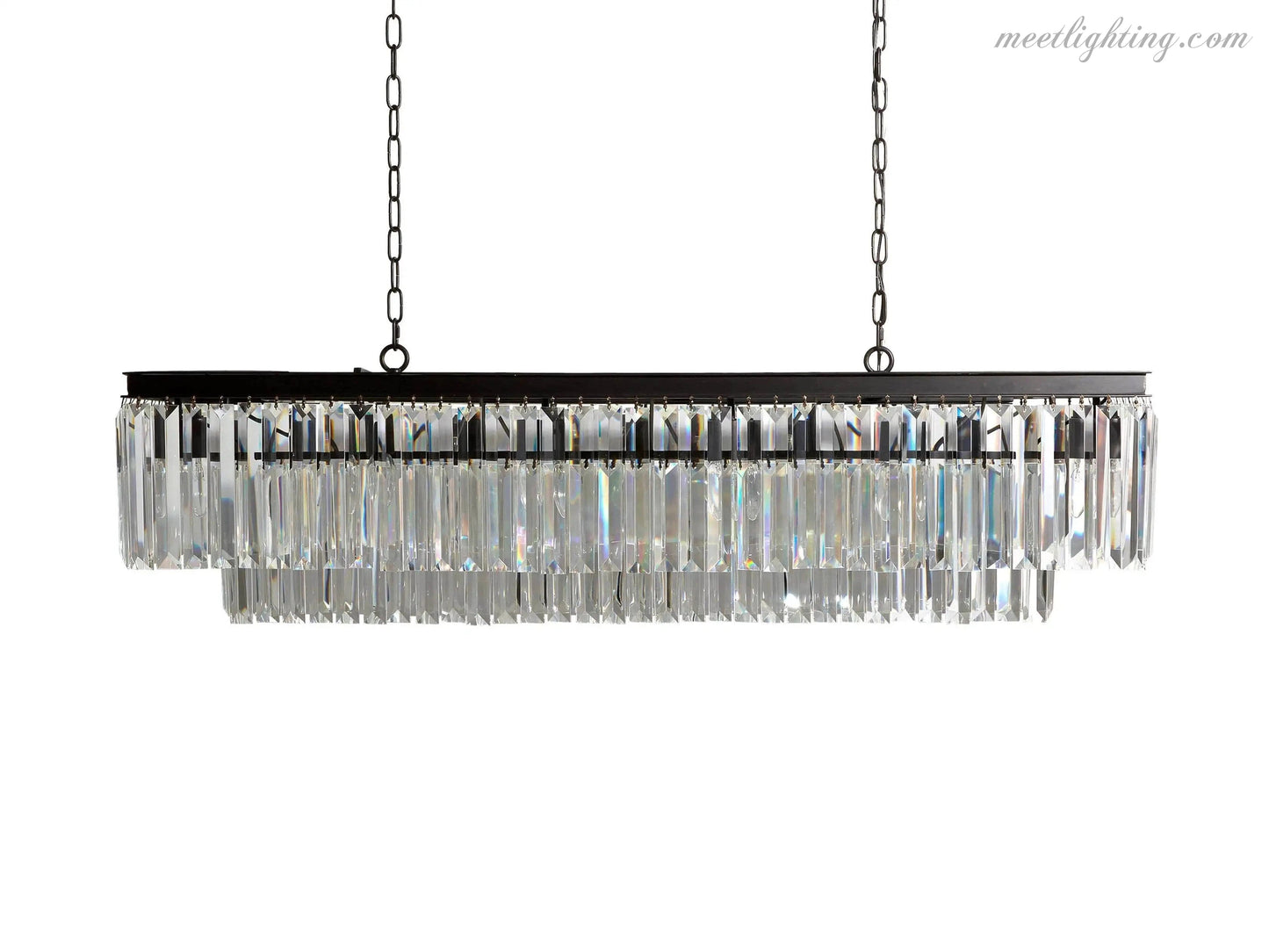 Leyland Tiered Rectangular Chandelier-Meet Lighting