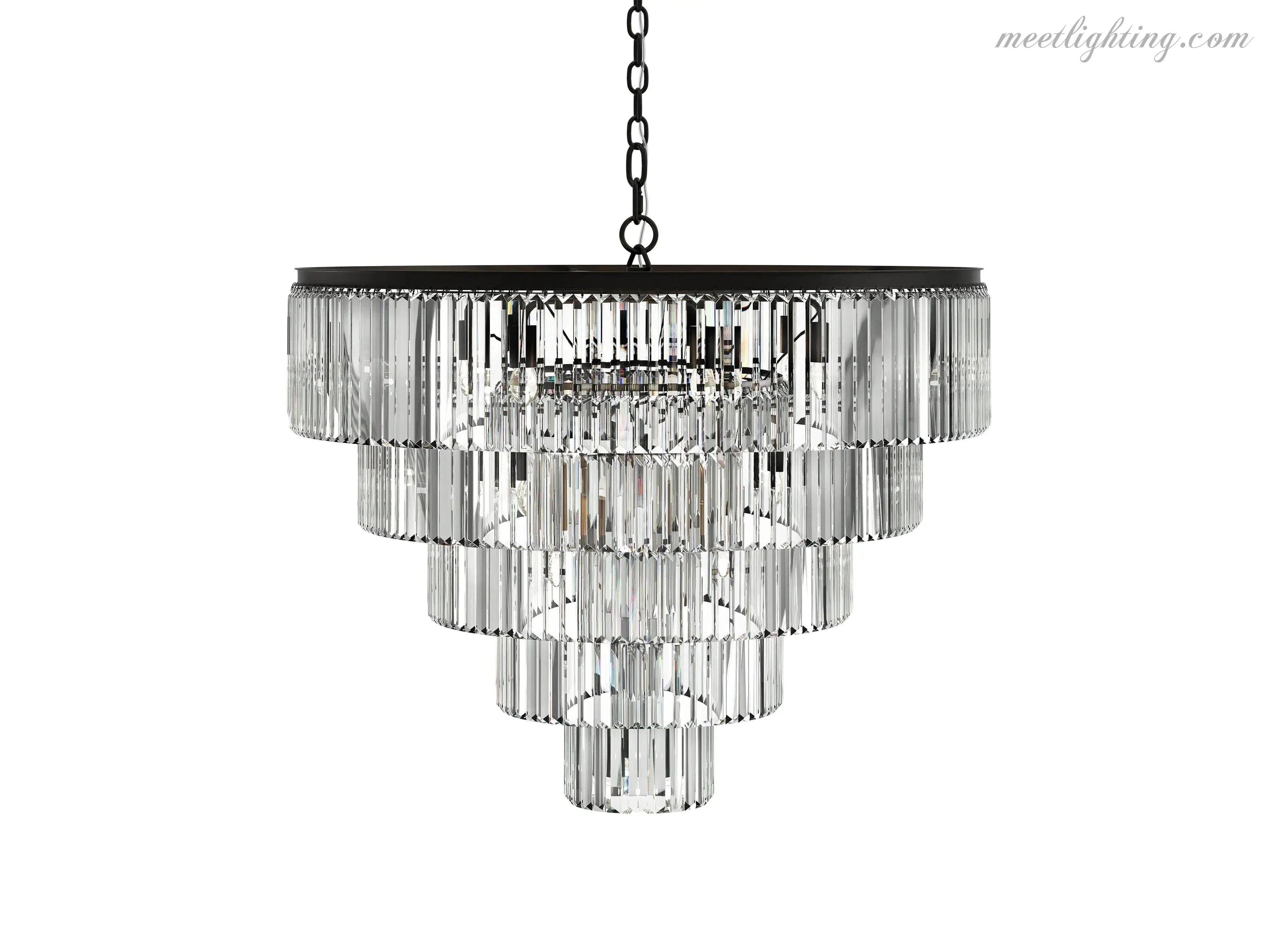 Leyland Crystal Tiered Round Crystal Chandelier-MEET LIGHTING