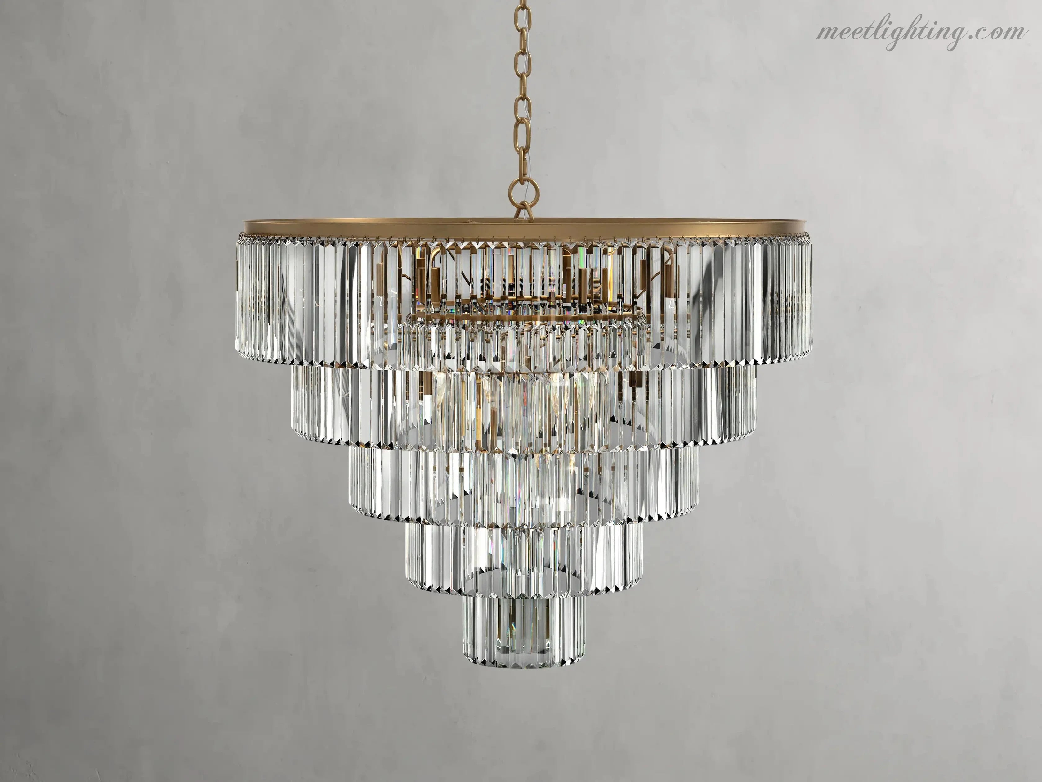 Leyland Crystal Tiered Round Crystal Chandelier-MEET LIGHTING
