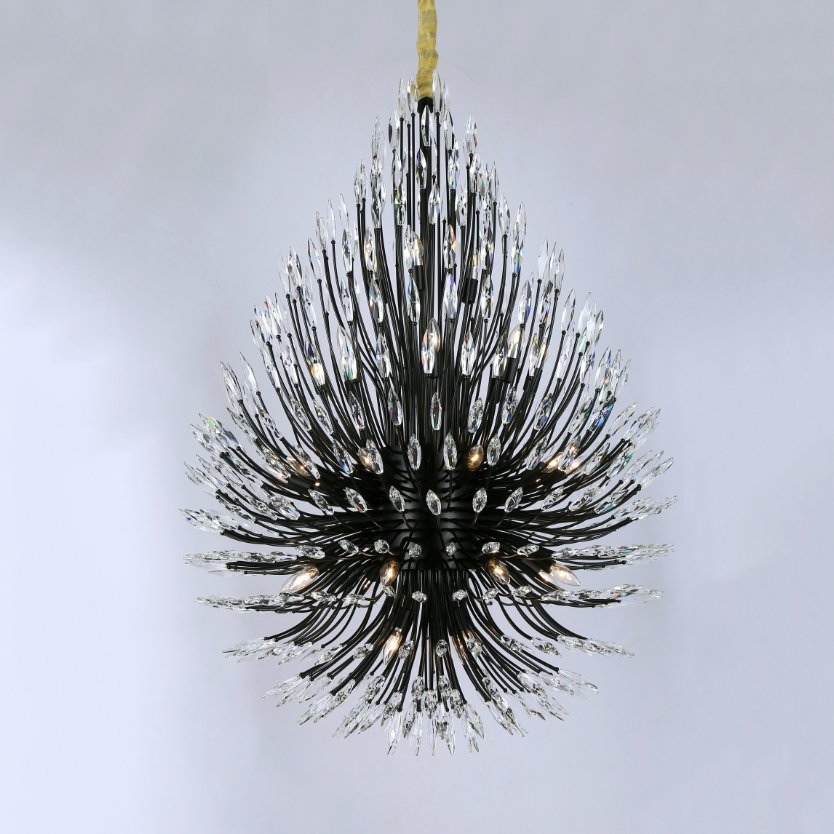 Lily Starburst Crystal Sputnik Chandelier 43"W-Meet Lighting