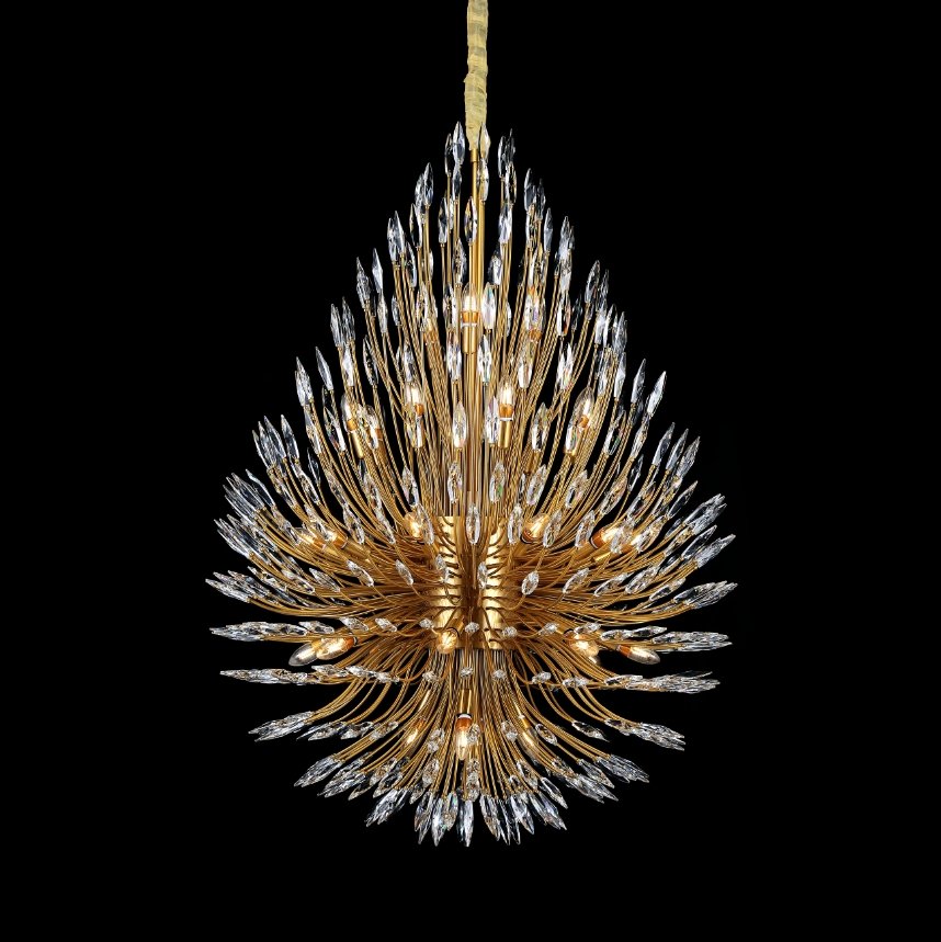 Lily Starburst Crystal Sputnik Chandelier 43"W-Meet Lighting