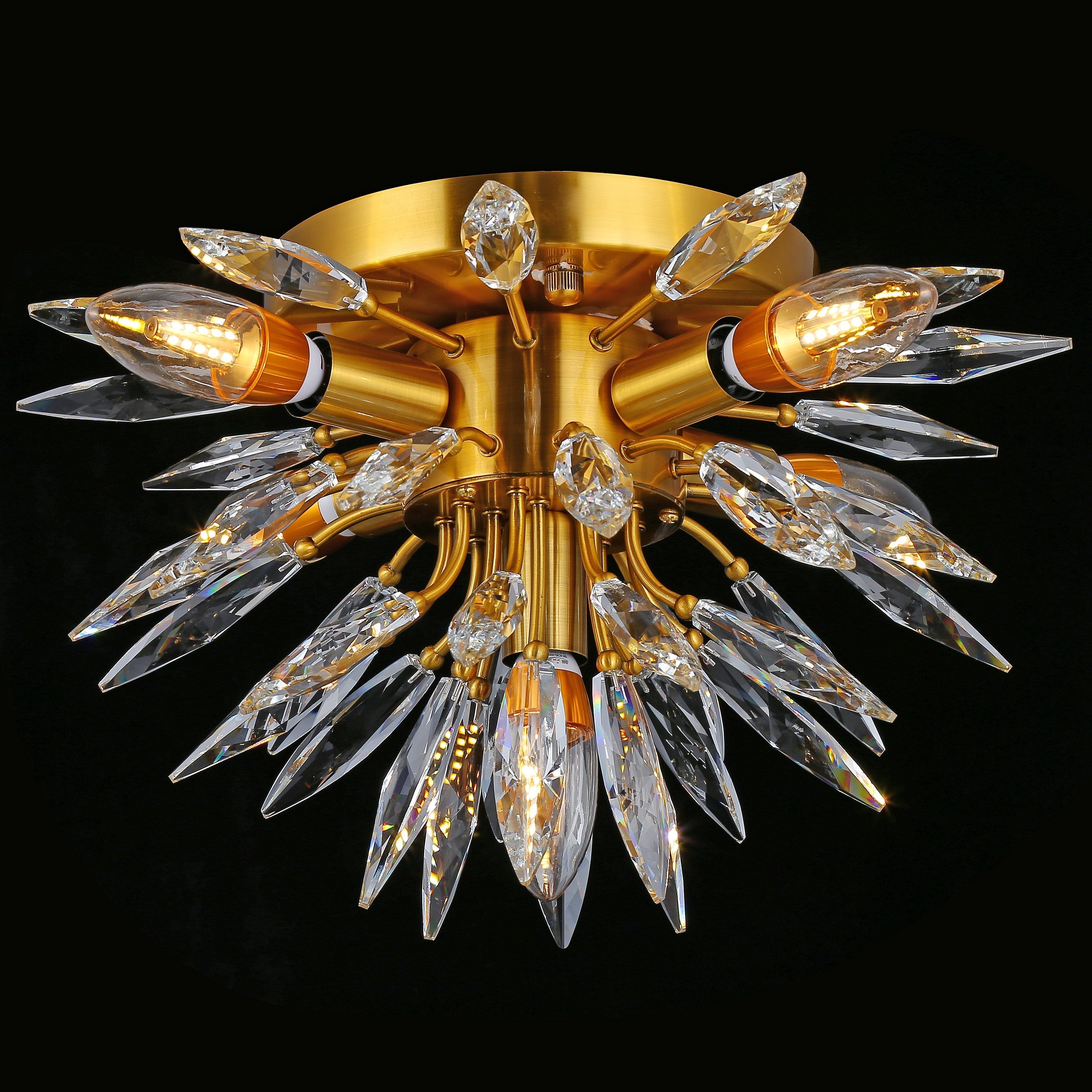 Lily Starburst Crystal Sputnik Flushmount-Meet Lighting