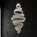 Long Crystal Tassel Rings Chandelier Extra Large Living Room Staircase High Ceiling Lighting Fixture-MEET LIGHTING