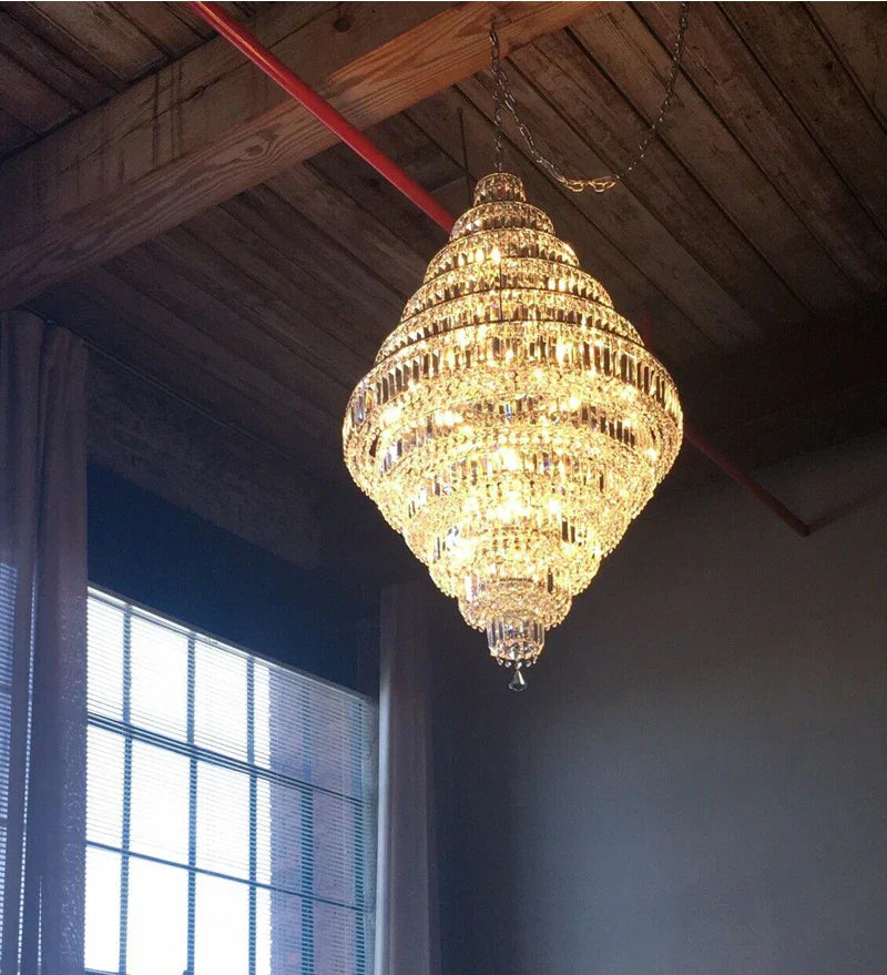 Chrome/ Silver/ Gold Extra Large Chandelier For Foyer Living Room Staircase Crystal Ceiling Lighting Fixture-MEET LIGHTING