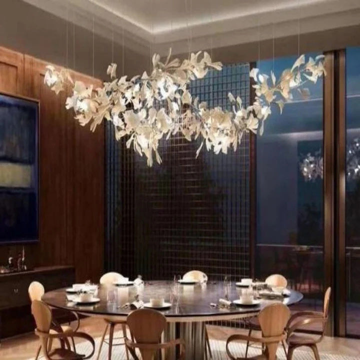 Luxury Ceramic Ginkgo Branch Chandelier-MEET LIGHTING
