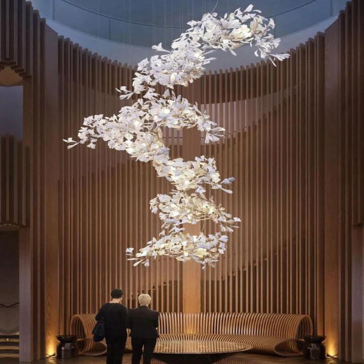 Luxury Ceramic Ginkgo Branch Chandelier-Meet Lighting