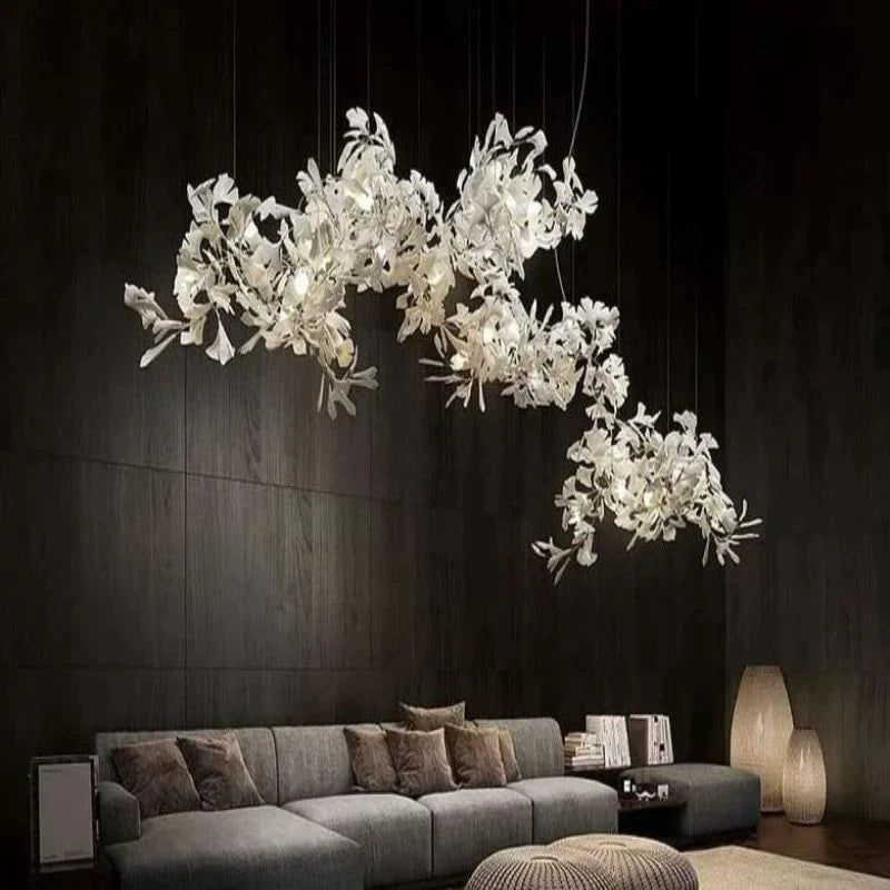 Luxury Ceramic Ginkgo Branch Chandelier-Meet Lighting