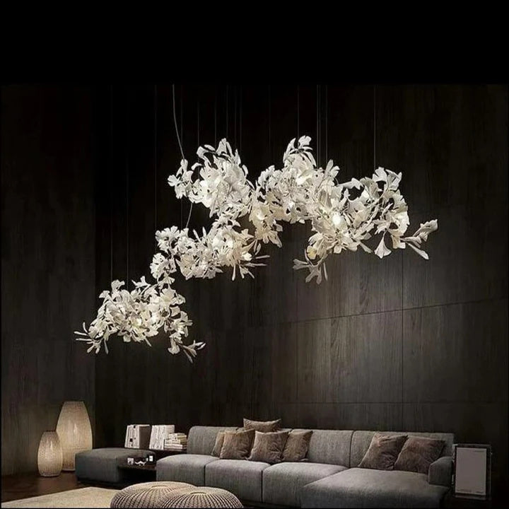 Luxury Ceramic Ginkgo Branch Chandelier-Meet Lighting