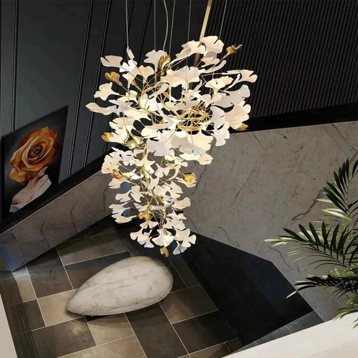 Luxury Ceramic Ginkgo Chandelier-Meet Lighting