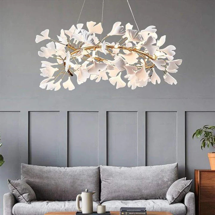 Luxury Ceramic Ginkgo Petal Chandelier-MEET LIGHTING