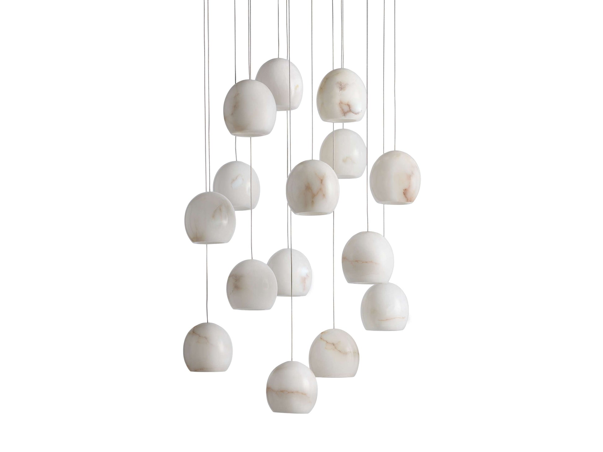 MAVA ALABASTER MAEVA ROUND CHANDELIER 13'' 21'' 36''-Meet Lighting