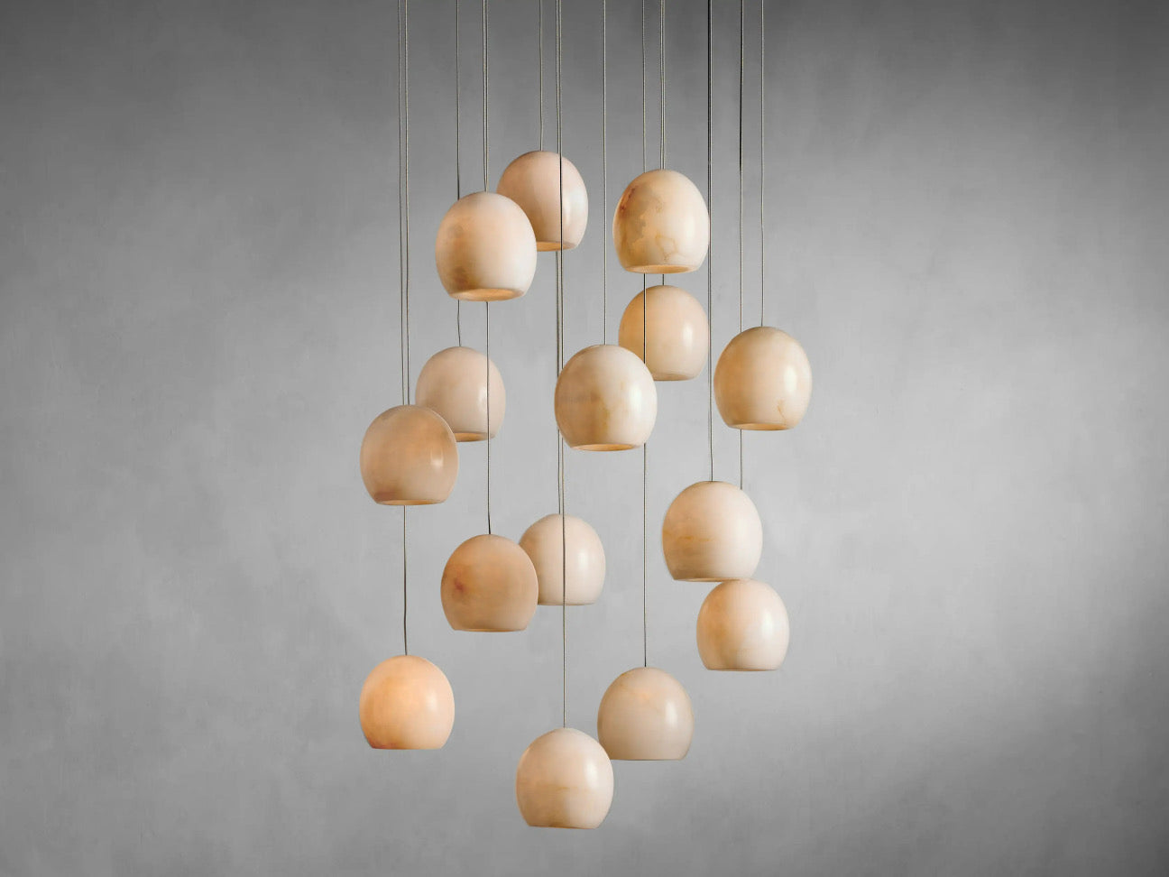 MAVA ALABASTER MAEVA ROUND CHANDELIER 13'' 21'' 36''-Meet Lighting