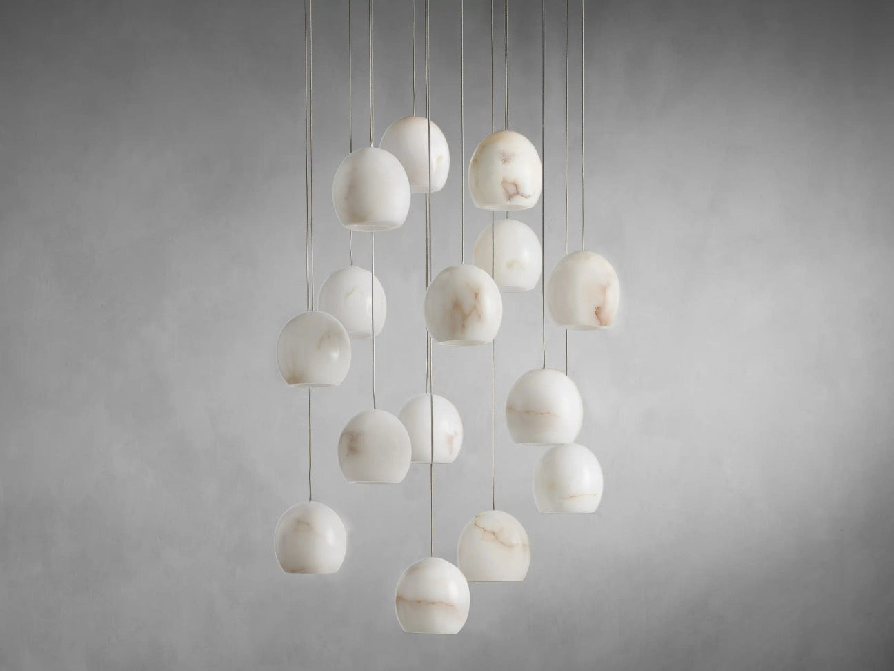 MAVA ALABASTER MAEVA ROUND CHANDELIER 13'' 21'' 36''-Meet Lighting