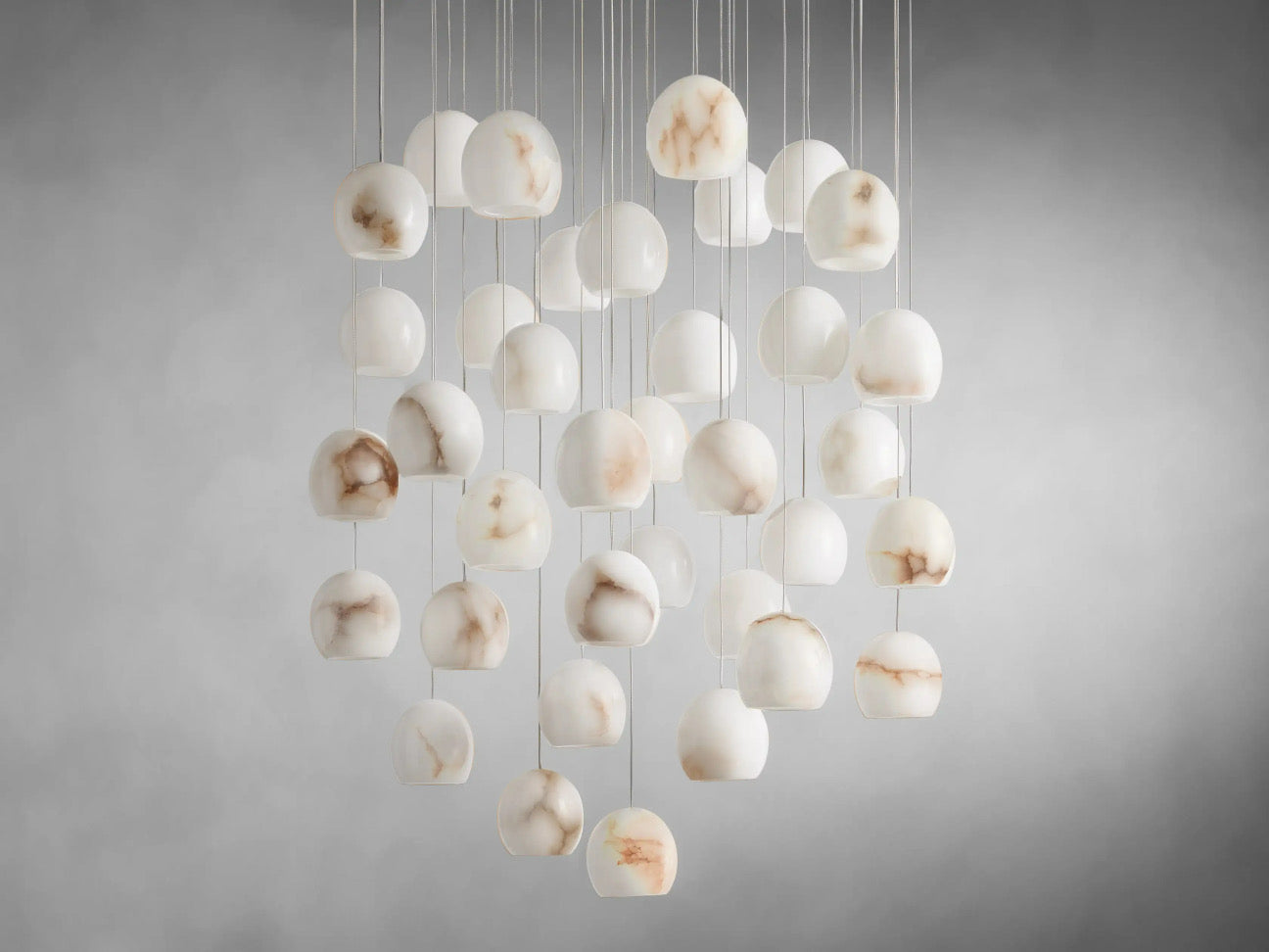 MAVA ALABASTER MAEVA ROUND CHANDELIER 13'' 21'' 36''-Meet Lighting