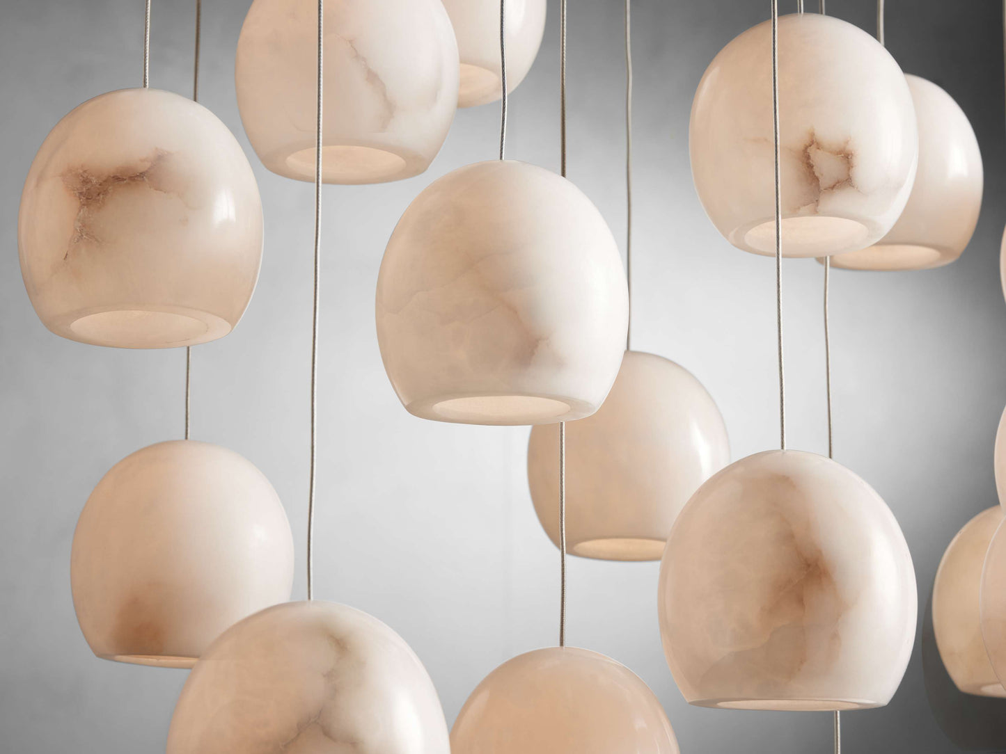 MAVA ALABASTER MAEVA ROUND CHANDELIER 13'' 21'' 36''-Meet Lighting