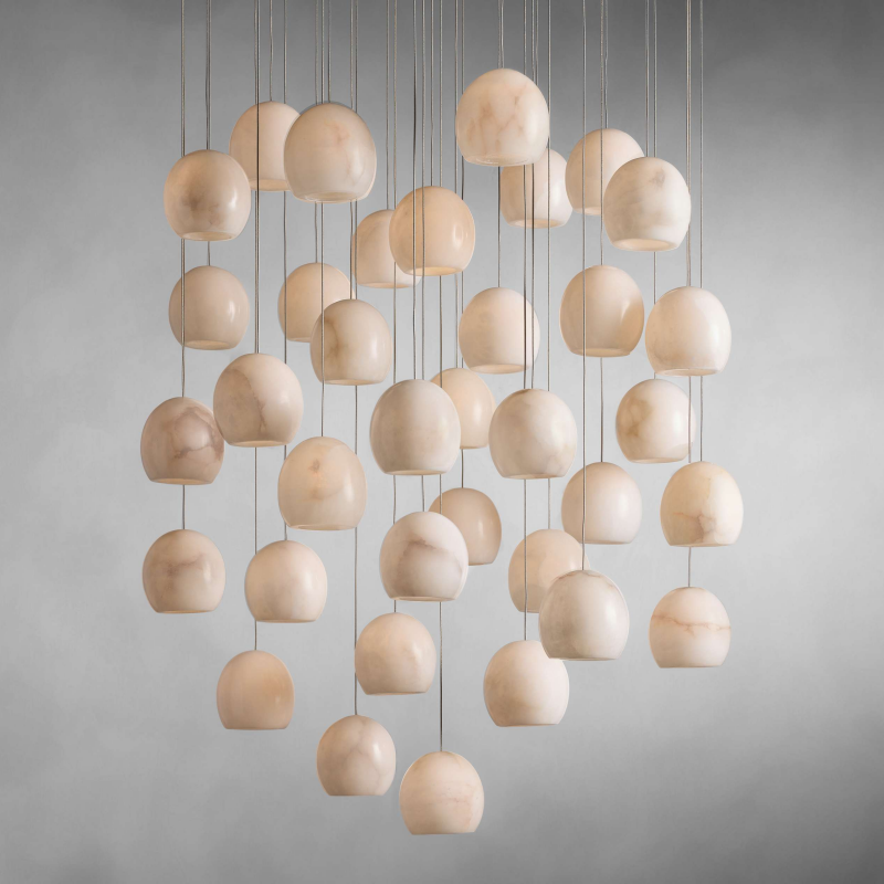 MAEVA ALABASTER ROUND CHANDELIER 13'' 21'' 36''-MEET LIGHTING