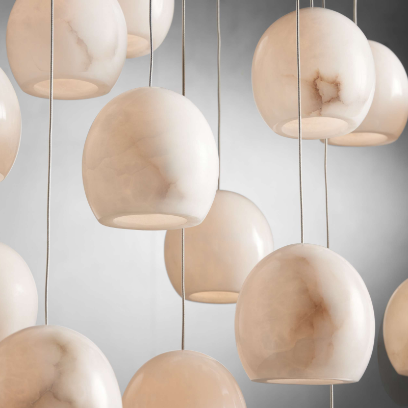 MAEVA ALABASTER ROUND CHANDELIER 13'' 21'' 36''-MEET LIGHTING
