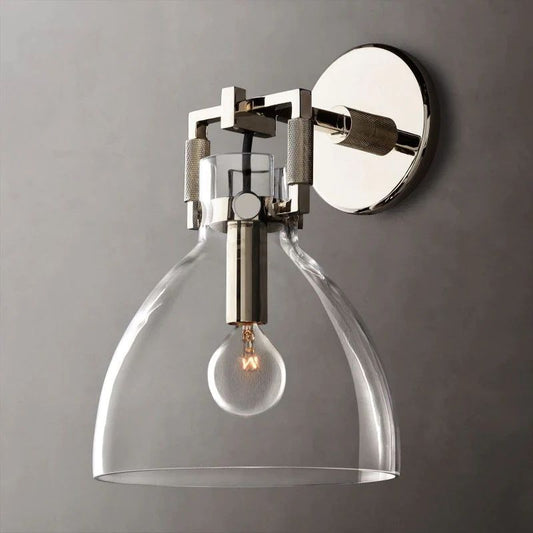 Mechanist Glass Cloche Sconce 8''