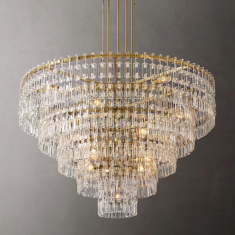 Mariogold Multi-Tier Crystal Chain Round Chandelier 36" 48" 60"