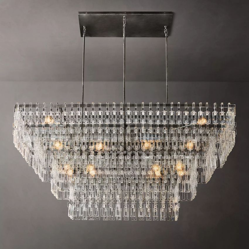 Mariogold 4-Tier Rectangular Chandelier 72"