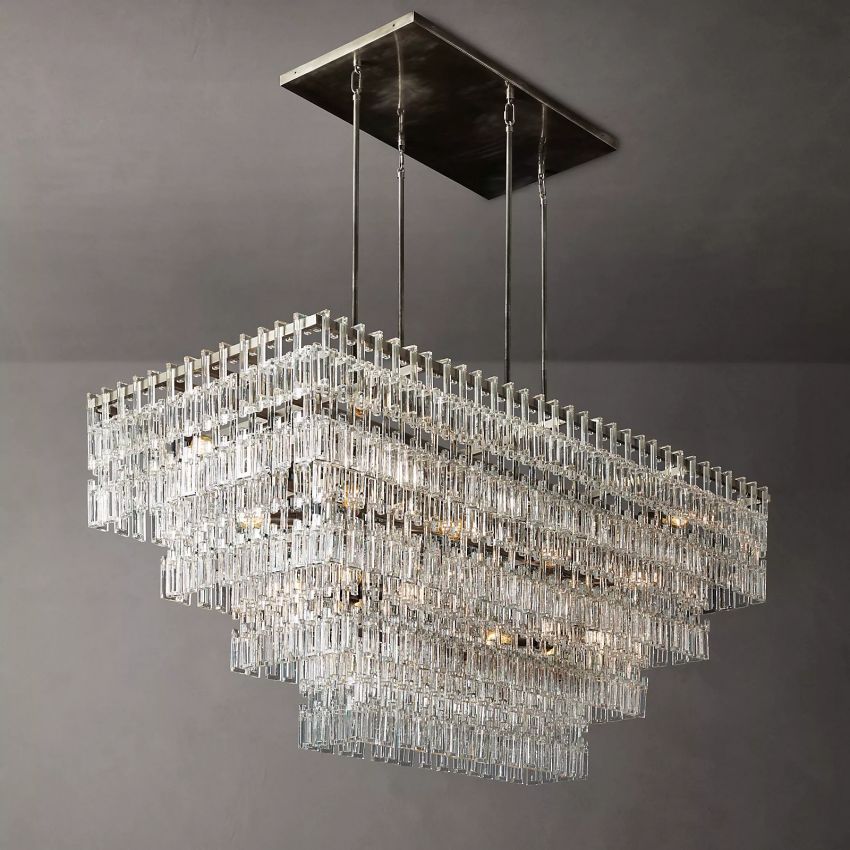 Mariogold 4-Tier Rectangular Chandelier 72"