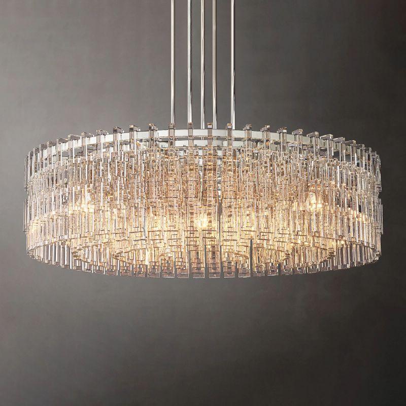 Marigna Round Chandelier 48" Pendant for living room,Pendant for kitchen,Pendant for bathrooms,Pendant for bedrooms,Pendant for foyer,Pendant for stairways,Pendant for dining room Rbrights Polished Nickel  