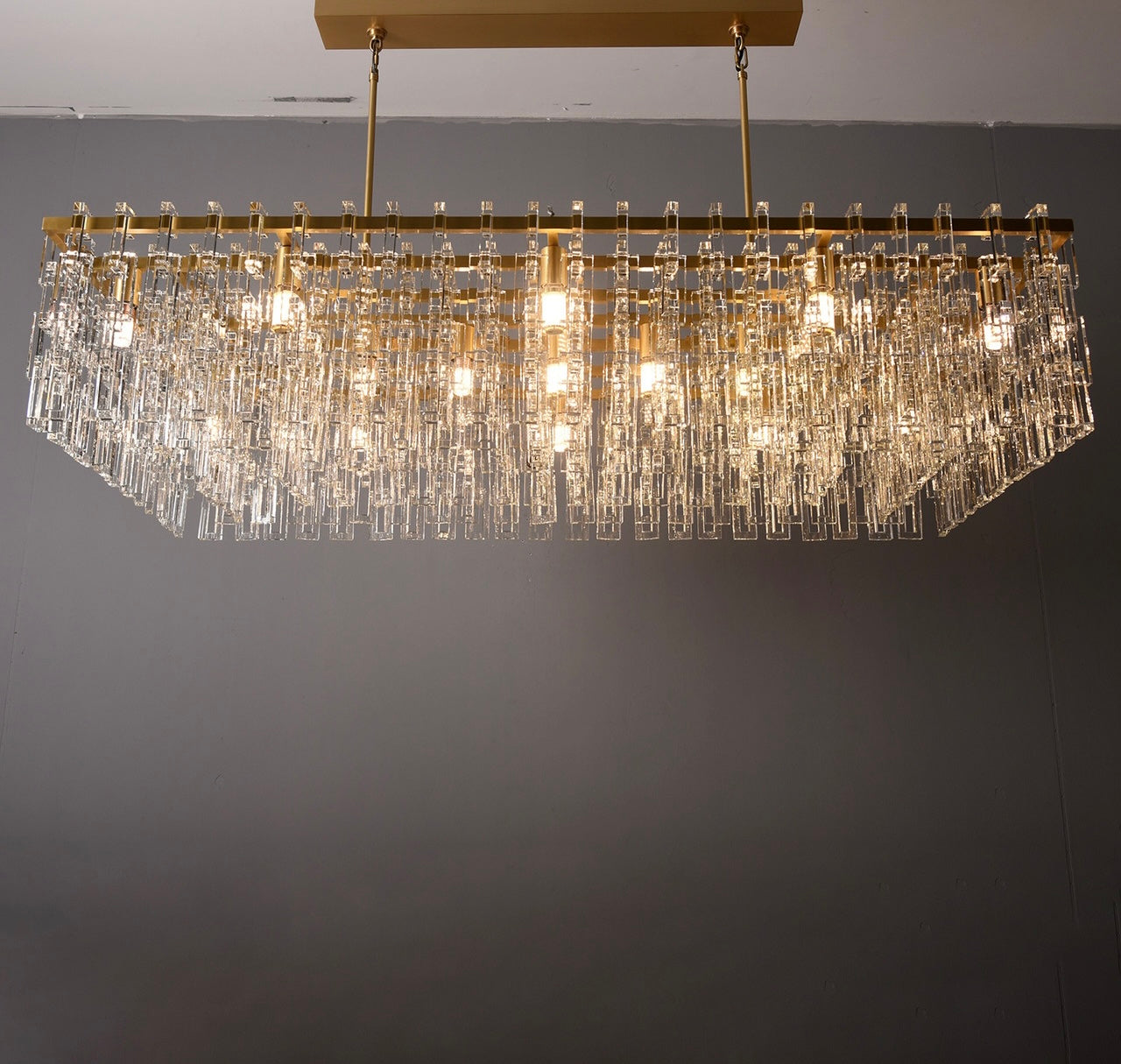 Marignan K9 Crystal Rectangular Chandelier 60"-Meet Lighting