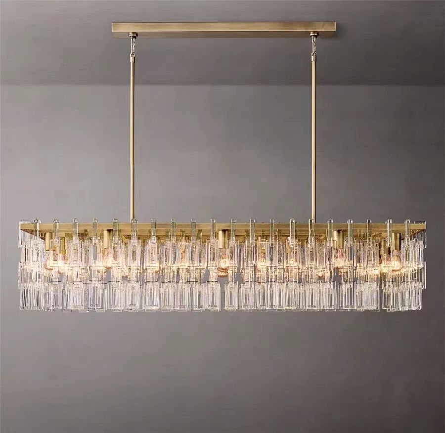 Marignan K9 Crystal Rectangular Chandelier 60"-Meet Lighting