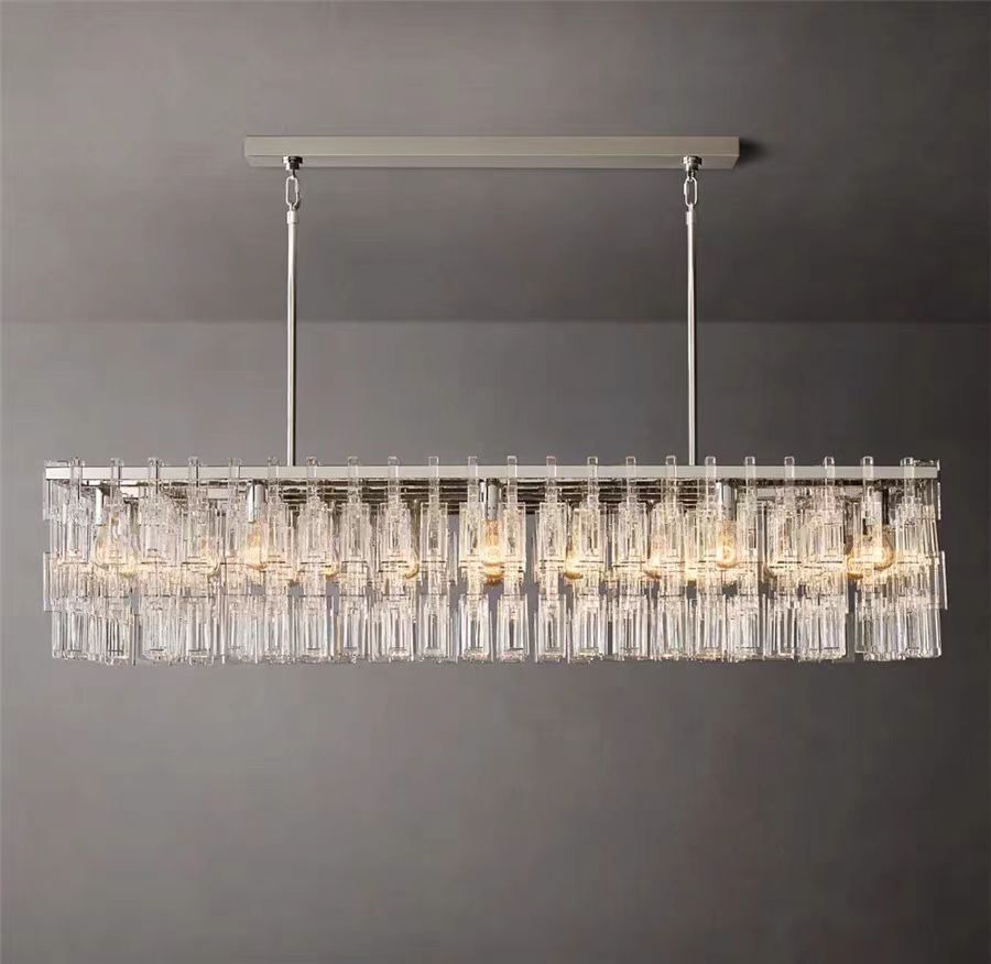 Marignan K9 Crystal Rectangular Chandelier 60"-Meet Lighting