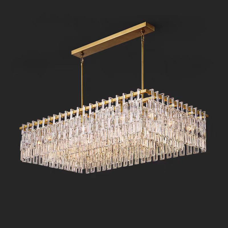 Marignan K9 Crystal Rectangular Chandelier 60"-Meet Lighting