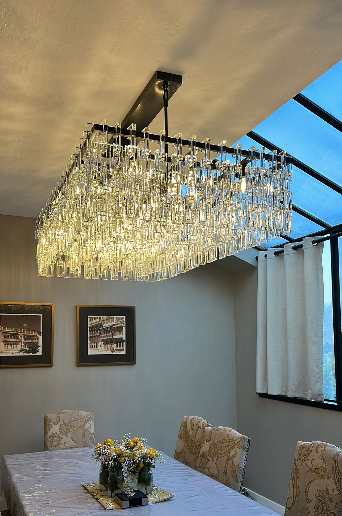 Marignan Tier K9 Crystal Rectangle Chandelier-Meet Lighting