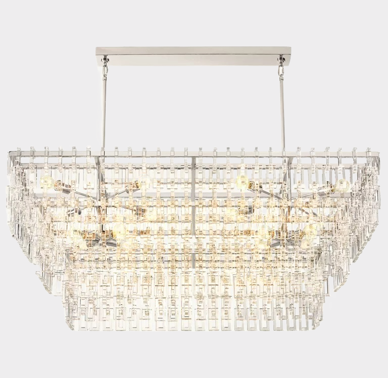 Marignan Tier K9 Crystal Rectangle Chandelier-Meet Lighting