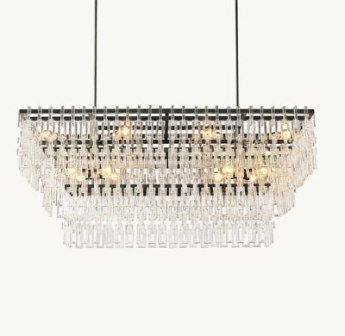 Marignan Tier K9 Crystal Rectangle Chandelier-Meet Lighting