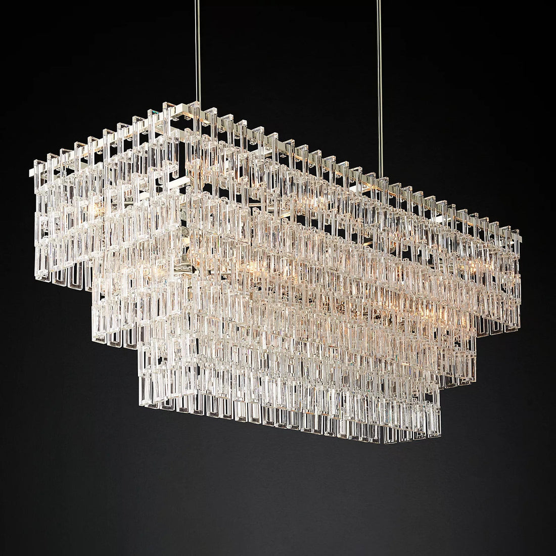 Marignan Tier K9 Crystal Rectangle Chandelier-Meet Lighting