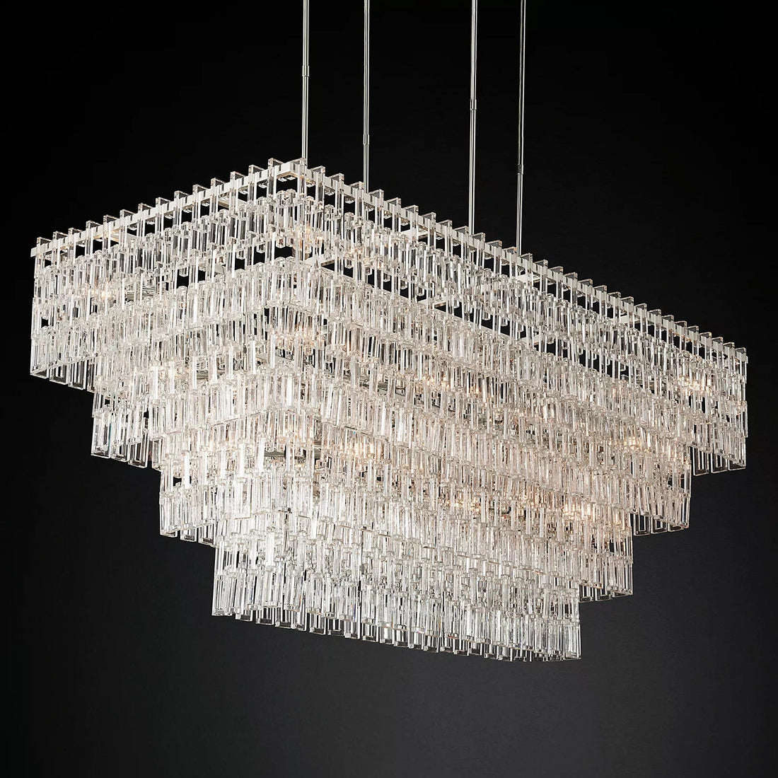 Marignan Tier K9 Crystal Rectangle Chandelier-Meet Lighting