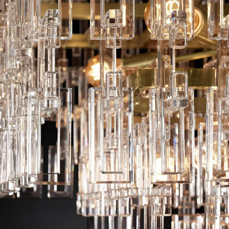 Marignan Tier K9 Crystal Rectangle Chandelier-Meet Lighting