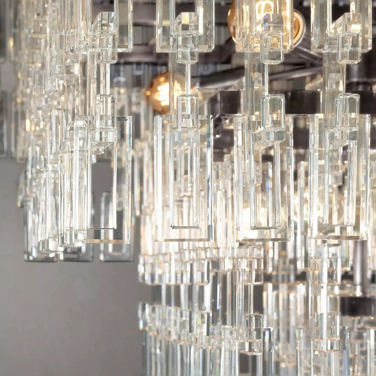 Marignan Tier K9 Crystal Rectangle Chandelier-Meet Lighting