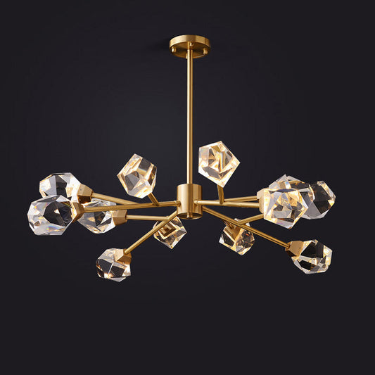 Masonry Faceted Crystal Prisms Chandelier-Meet Lighting