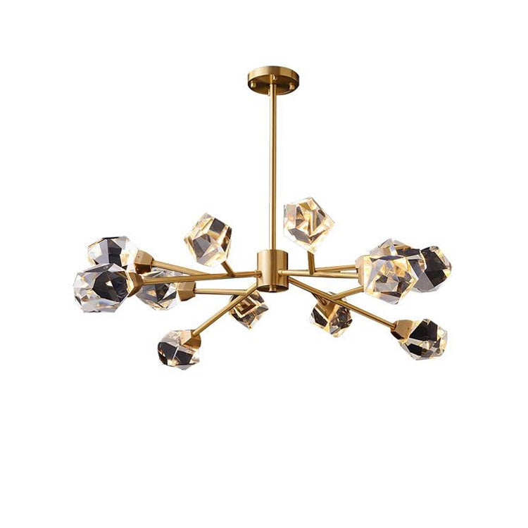 Masonry Faceted Crystal Prisms Chandelier-MEET LIGHTING