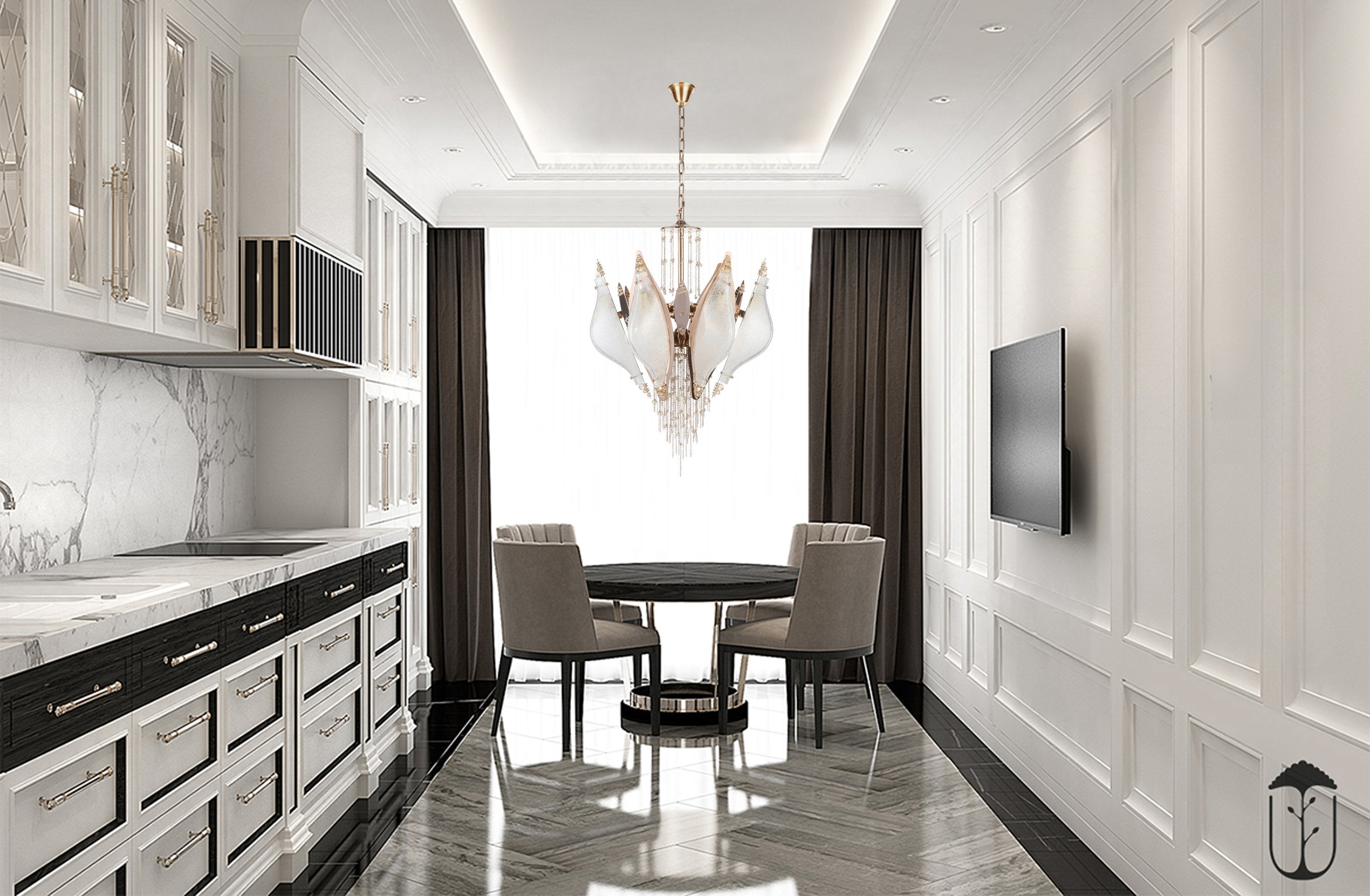 Meet Closed-Flower Crystal Chandelier-MEET LIGHTING