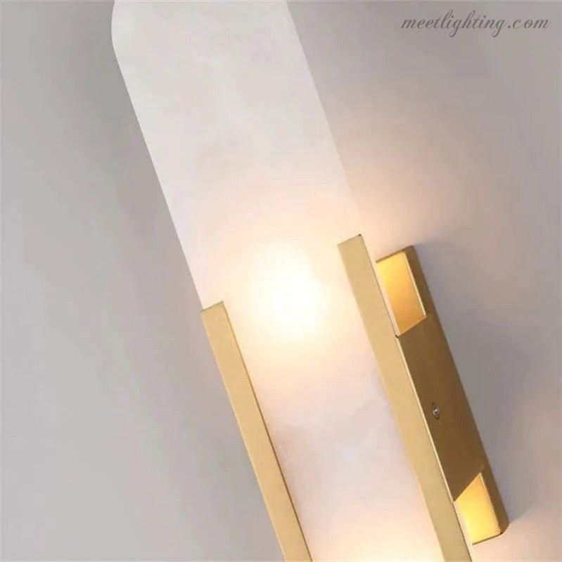 Melange Elongated Alabaster Wall Sconce 10"H 20''H 28''H-Meet Lighting