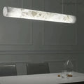 Metal Alabaster Cylindrical Chandelier 4''D 47.2"L-MEET LIGHTING