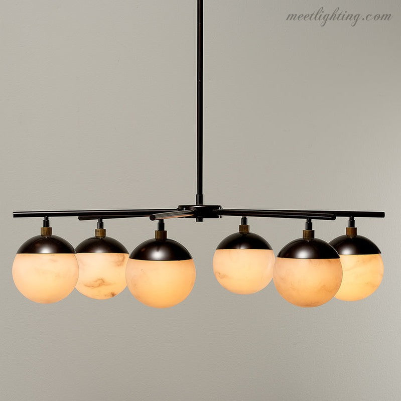 Metro Alabaster 6 Light Chandelier-MEET LIGHTING