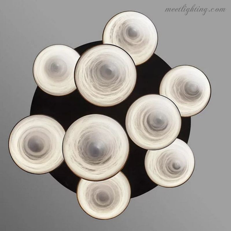 Modern Alabaster Cone Cluster Chandelier-Meet Lighting