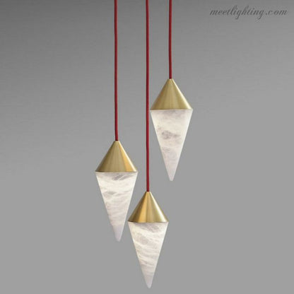 Modern Alabaster Cone Cluster Chandelier-Meet Lighting